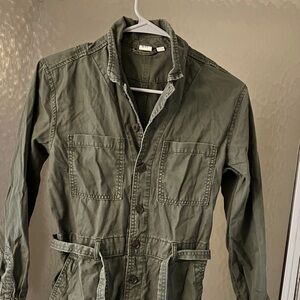 GAP Olive Green Utility Jumpsuit Petite